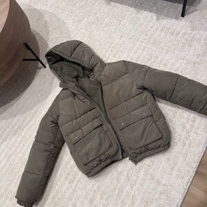 H&M Olive Hooded Quilted Puffer Jacket